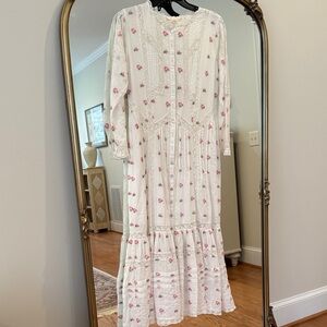 LoveShackFancy Floral White Maxi Dress